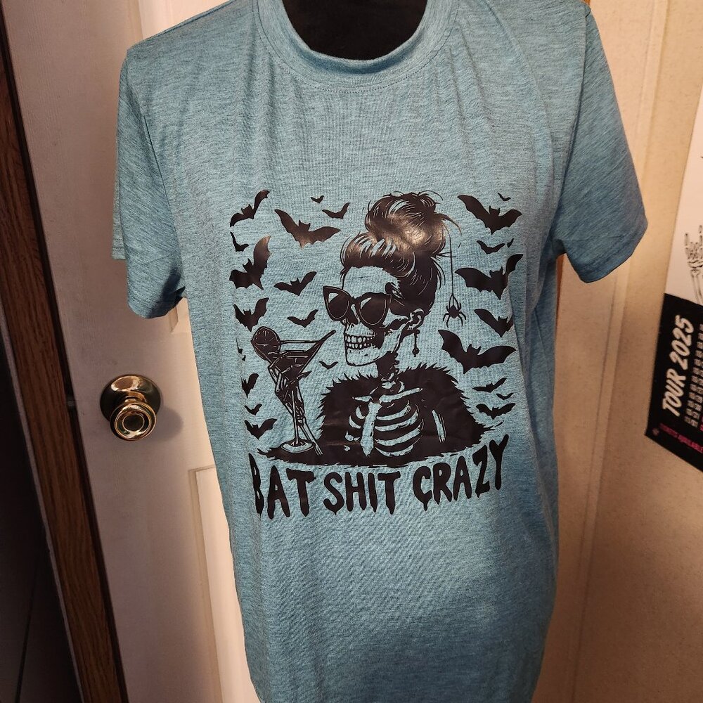 Green Bat S**t Crazy T Shirt Size L